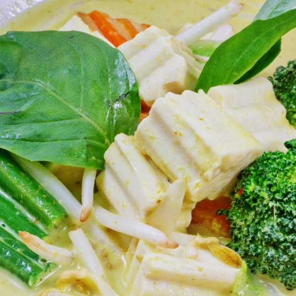 Tofu au curry vert